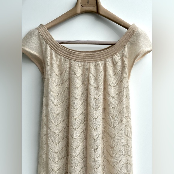 Kid Mohair & Silk Handcrafted Openwork knit dress, lining, size S-M - Picture 4 of 8